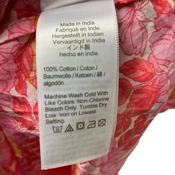 J Crew Dress WMNS M Pink Floral Plunge Cover up Limone Lightweight Open Back NEW - Picture 9 of 11